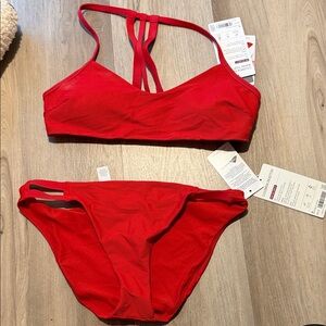 NWT Athleta Red Bikini Set in S